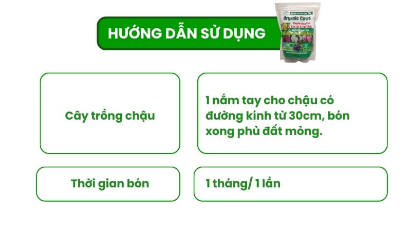 hướng dẫn sử dụng phân bò hữu cơ viên nén