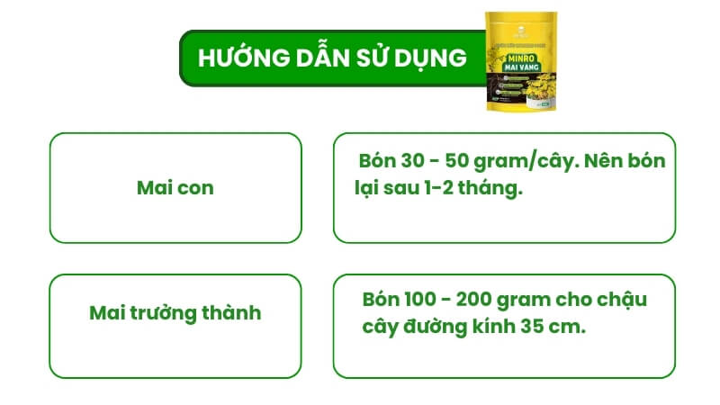 hướng dẫn cách bón phân minro 70OM cho cây mai