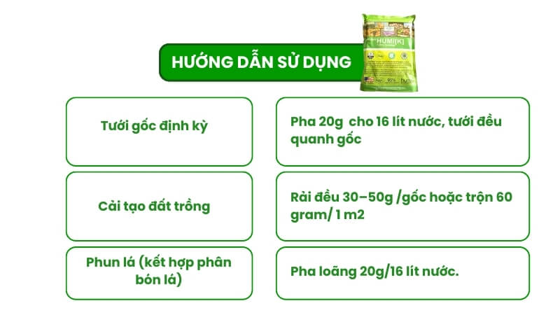 hướng dẫn sử dụng humic mỹ cho mai vàng