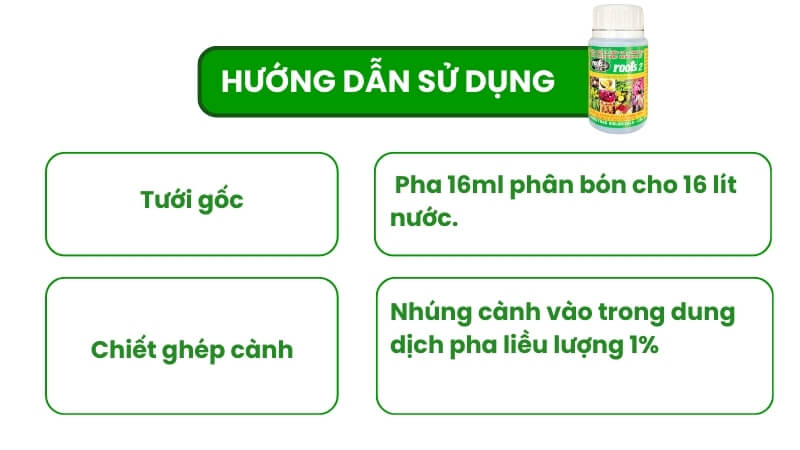hướng dẫn sử dụng phân bón kích rễ roots 2 cho mai vàng